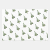 ボホメリークリスマスウォーターカラーツリー ラッピングペーパーシート (正面)