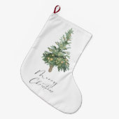 ボホメリークリスマスウォーターカラーツリー ラージクリスマスストッキング (正面 (吊り時))