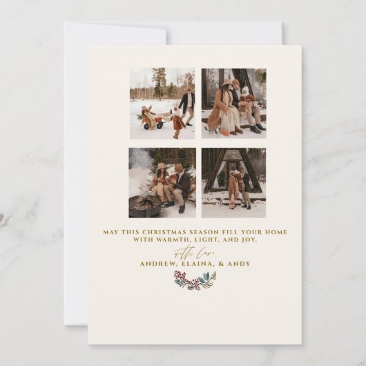 ボホメリークリスマスコラージュ 招待状 (裏面)