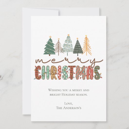 ボホメリークリスマスツリーズトレンディークリスマス シーズンカード (正面)