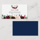 ボホメルロネイビーフローラ〔雄ジカの〕枝角おむつラッフル エンクロージャーカード (正面/裏面)