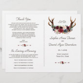 ボホメルロネイビーフローラ〔雄ジカの〕枝角結婚式 プログラム (正面/裏面)