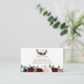 ボホメルロネイビーブルーフローラ〔雄ジカの〕枝角が本を持ってくる エンクロージャーカード (スタンド正面)