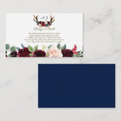 ボホメルロネイビーブルーフローラ〔雄ジカの〕枝角が本を持ってくる エンクロージャーカード (正面/裏面)