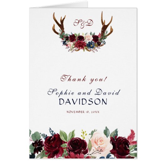 ボホメルロネイビーブルーフローラ〔雄ジカの〕枝角サンキュー (正面)