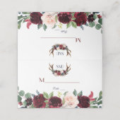 ボホメルロネイビーブルーフローラ〔雄ジカの〕枝角テーブル番号 プレイスカード (外部開封)