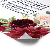 ボホメルロネイビーブルーフローラ〔雄ジカの〕枝角座席表 ポスター (角)