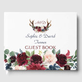 ボホメルロネイビーブルーフローラ〔雄ジカの〕枝角結婚ズ ゲストブック (正面)