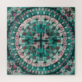 ボホモザイクタイルティール(緑がかった色)海- ジグソーパズル (横)