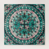 ボホモザイクタイルティール(緑がかった色)海- ジグソーパズル (縦)