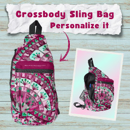 ボホモザイクタイルピンクベリー –  スリングバッグ