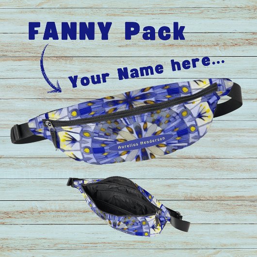 ボホモザイクタイル海軍ブルーウォーター – Fanny Pack ファニーパック
