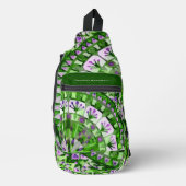 ボホモザイクタイル緑の草 –  スリングバッグ (正面)