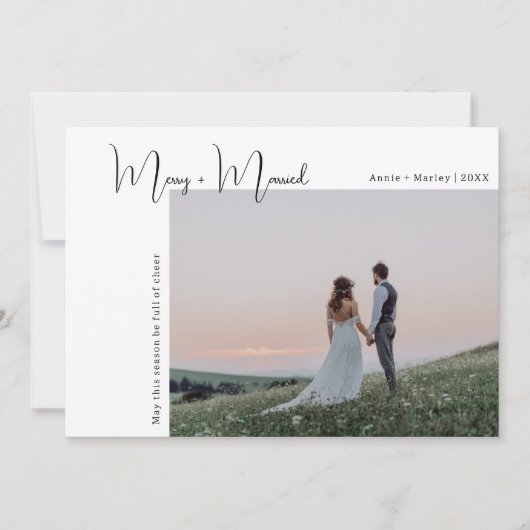 ボホモダンとメリー4枚の写真結婚したクリスマス シーズンカード (正面)