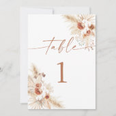 ボホモダンの結婚テーブル番号 |パンパスグラス 案内状 (正面)