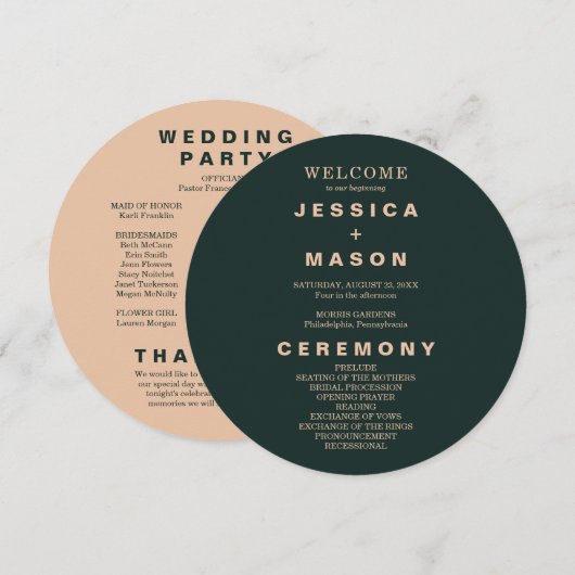 ボホモダンアーストーンサークル結婚式 プログラム (正面/裏面)