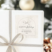 ボホモダンアーチと弓の家族の名前クリスマス スクエアシール