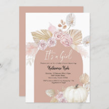 ボホモダンアーチカボチャ女の子の赤ちゃんシャワー