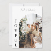 ボホモダンアーチクリスマス家族の写真の喜び 招待状 (正面)