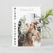 ボホモダンアーチクリスマス家族の写真の喜び 招待状 (スタンド正面)