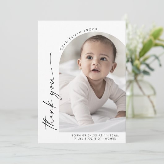 ボホモダンアーチサンキューフォト誕生 案内状 (スタンド正面)