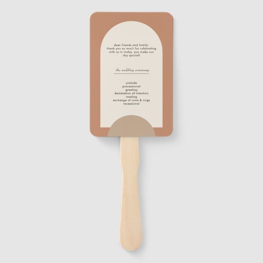 ボホモダンアーチジオメトリック結婚式 プログラム ハンドファン (裏面)