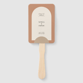 ボホモダンアーチジオメトリック結婚式 プログラム ハンドファン