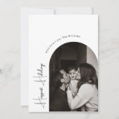 ボホモダンアーチハッピーホリデイズバーチカルフォト シーズンカード (正面)