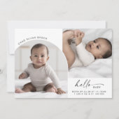 ボホモダンアーチハローベビー3フォト誕生 案内状 (正面)