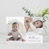 ボホモダンアーチハローベビー3フォト誕生 案内状 (スタンド正面)