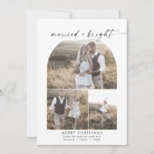 ボホモダンアーチフォトコラージュ新婚クリスマス シーズンカード (正面)