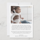 ボホモダンアーチフォトコラージュ誕生 案内状 (裏面)