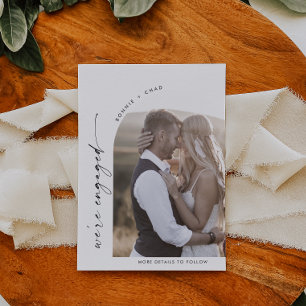 ボホモダンアーチフォト婚約 案内状