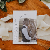 ボホモダンアーチフォト婚約 案内状