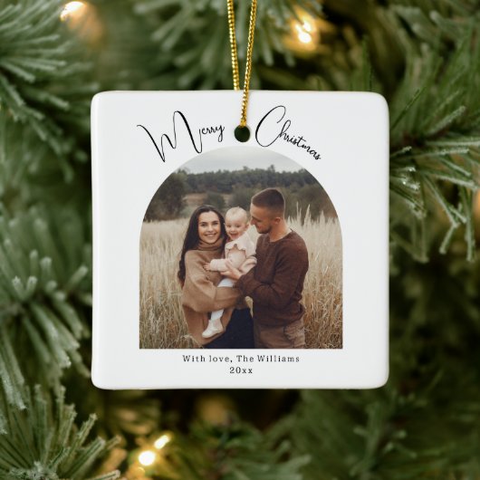 ボホモダンアーチメリークリスマス セラミックオーナメント (ツリー)