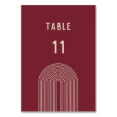 ボホモダンアーチレッドベージュタイポグラフィ結婚ズ テーブルナンバー (裏面)