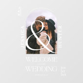 ボホモダンアーチ写真結婚白の歓迎 ウィンドウサイン (シート)