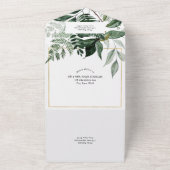 ボホモダンアーチ水彩植物性離れ品 オールインワン招待状 (外側)