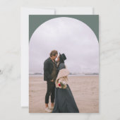 ボホモダンアーチ2枚結婚のセージ緑 招待状 (裏面)