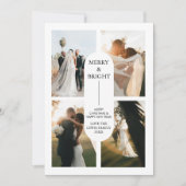 ボホモダンアーチ4家族の写真クリスマスカード 招待状 (正面)