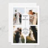 ボホモダンアーチ4家族の写真クリスマスカード 招待状 (正面/裏面)