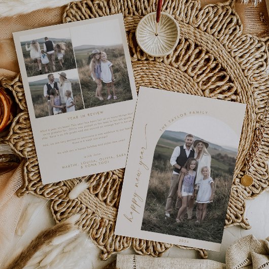 ボホモダンアーチ |クリームハッピーニューイヤー写真 シーズンカード