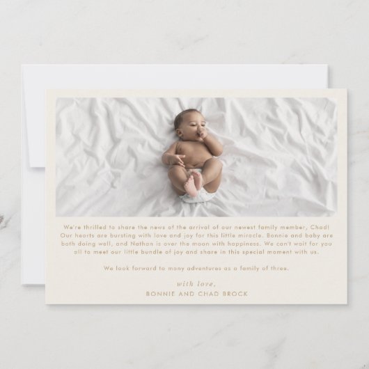 ボホモダンアーチ |クリームハローベビー3フォト誕生 案内状 (裏面)