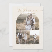 ボホモダンアーチ |クリームフォトコラージュ婚約 シーズンカード (正面)