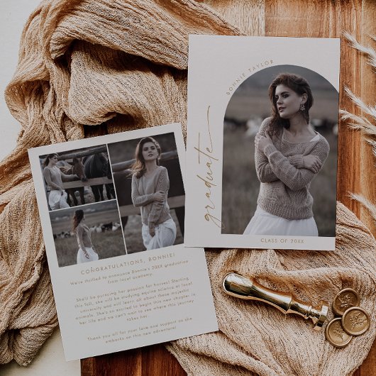 ボホモダンアーチ |クリームフォト卒業 案内状