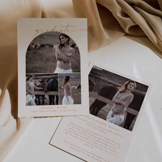 ボホモダンアーチ |クリーム大学院写真コラージュ 案内状