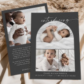 ボホモダンアーチ |グレーフォトコラージュ誕生 案内状