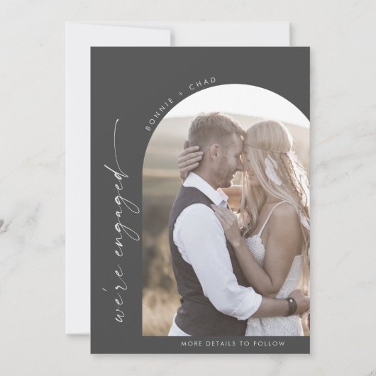 ボホモダンアーチ |グレーフォト婚約 案内状 (正面)