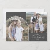 ボホモダンアーチ |グレー2枚の写真メリークリスマス シーズンカード (正面)