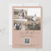 ボホモダンアーチ |サーモンの写真クリスマスを結婚 セーブザデート (裏面)